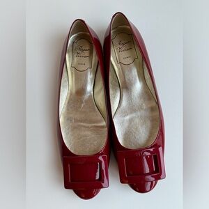 Cherry Red Patent Roger Vivier Flats
